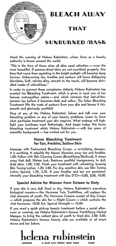 1933 Helena Rubinstein Pasteurized Bleaching Cream