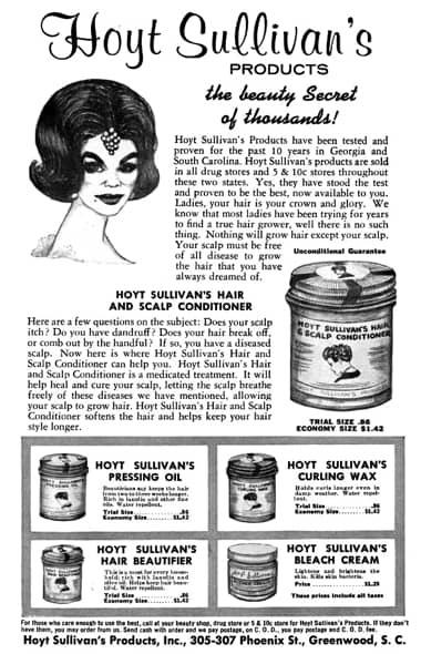 1961 Hoyt Sullivans Bleach Cream