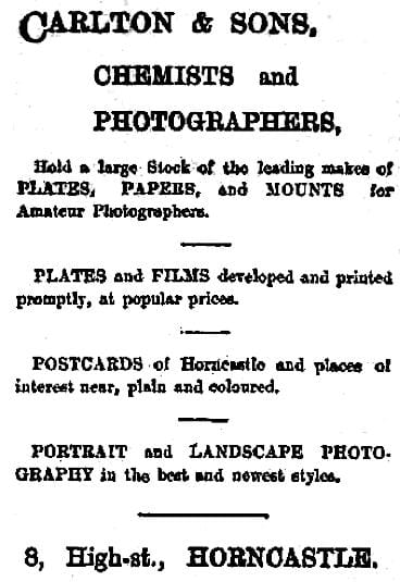 1913 Carlton and Sons, Chemists and Photographers